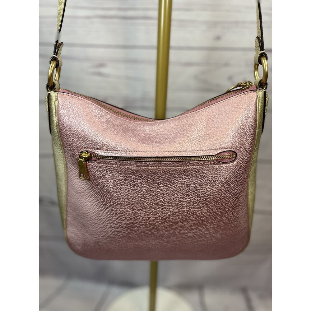 Coach Metallic Colorblock Leather Chaise Crossbody Bag Pink Green Gold Tone - Picture 5 of 13